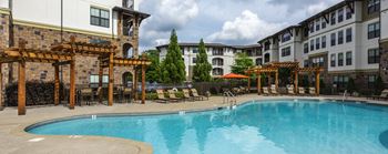 Pool and grilling area at 4700 colonnade apartments in birmingham, al